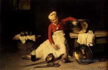 Kitchen Boy Joseph Claude Bail Oil Paintings